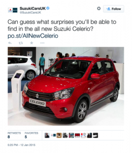 Suzuki Celerio Tweet